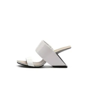 Electrifying Double Strap Edgy Heel-Less Wedges