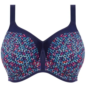 Energise Sports Bra Underwired Navy Geo Blue - Elomi