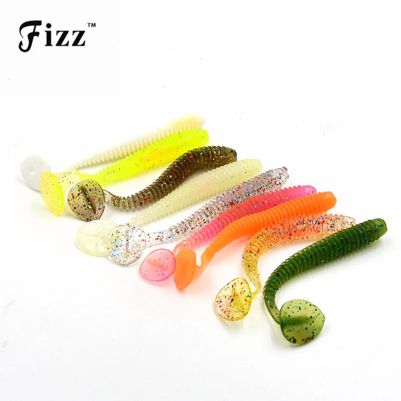 10Pcs 7cm 2g Mixed Colors Artificial Maggot Worm Fishing Lure Soft Bait Freshwater Lure Fishing Accessories Dropshipping