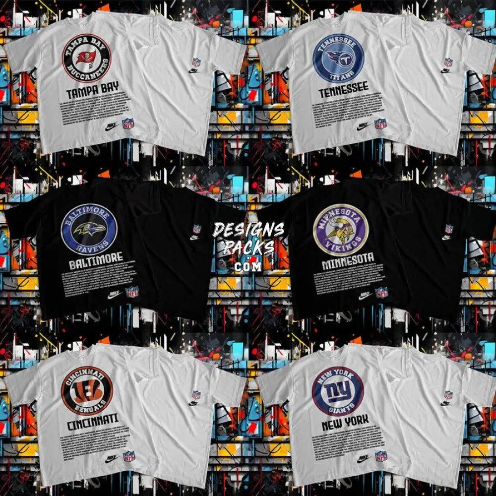 12 Football Street Wear Teams Designs Bundle PNG   PSD