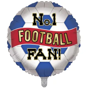 18" Blue & Red No 1 Football Fan Foil Balloon