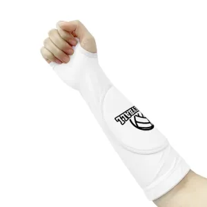 1pair Volleyball Arm Sleeves Passing Forearm Guard with Protection Pad and Thumbhole, Spec: Adult White