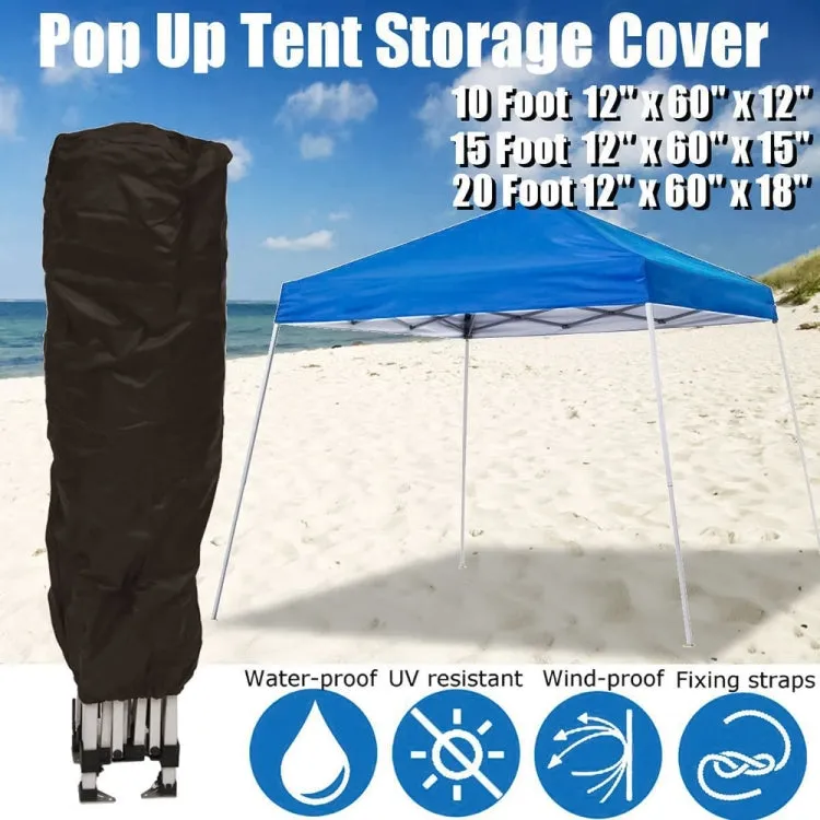 210D Oxford Cloth Outdoor Tent Waterproof Dust Cover, Size:30x46x153cm(Black)