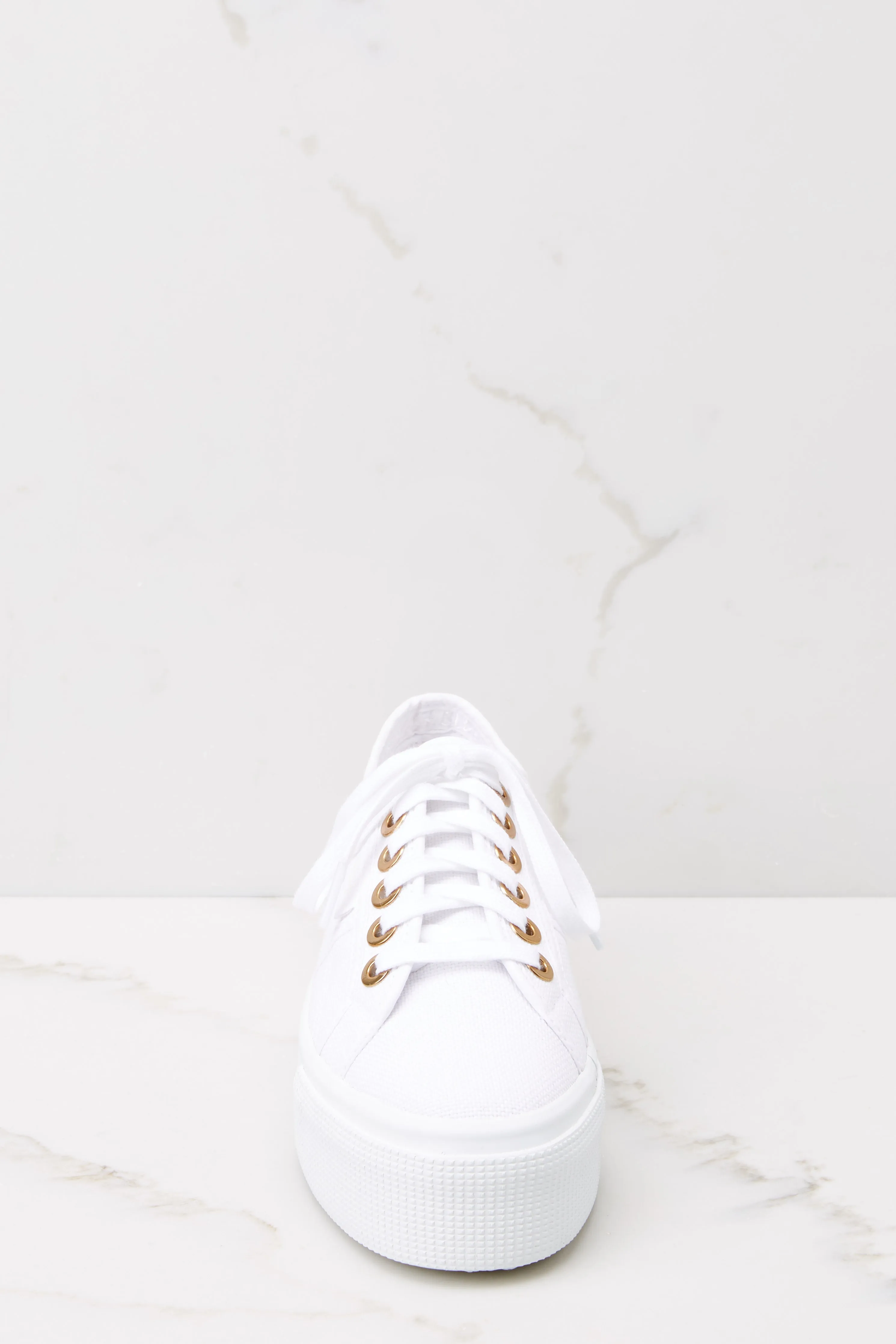 2790 Big Eyelet White And Gold Platform Sneakers