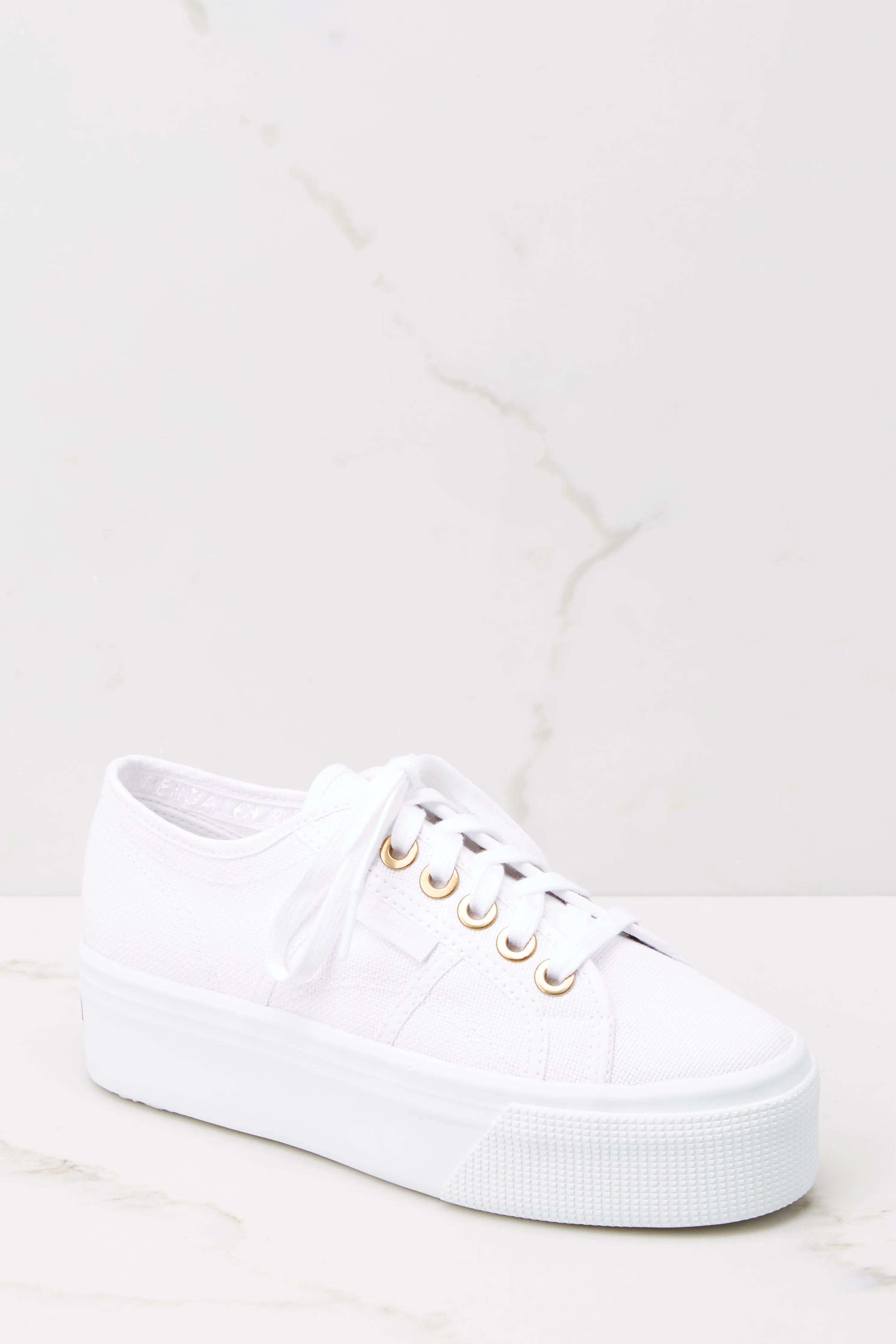 2790 Big Eyelet White And Gold Platform Sneakers