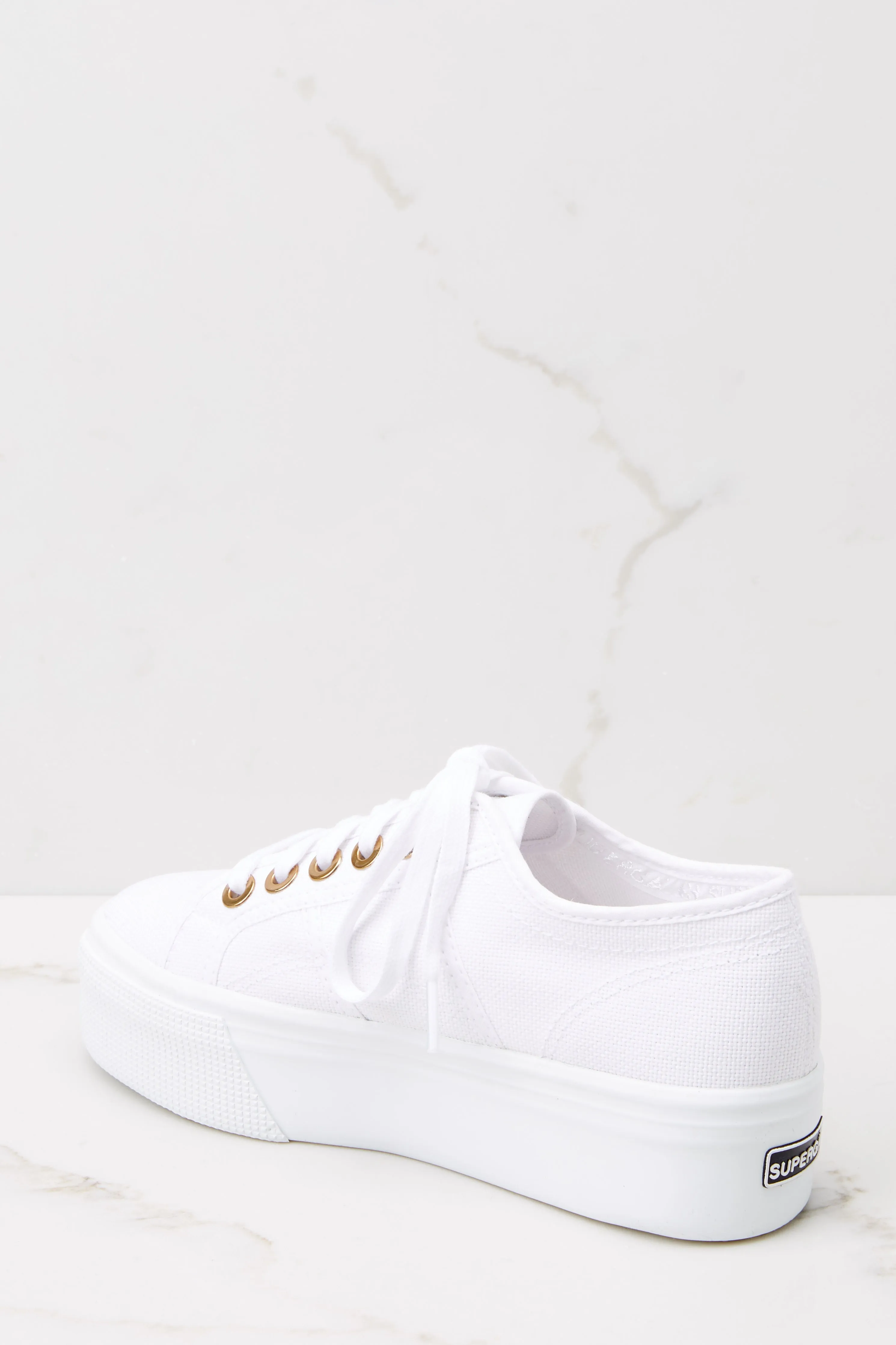 2790 Big Eyelet White And Gold Platform Sneakers