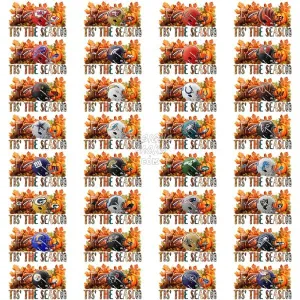 32 Autumn Fall Halloween Football Teams Designs Bundle PNG