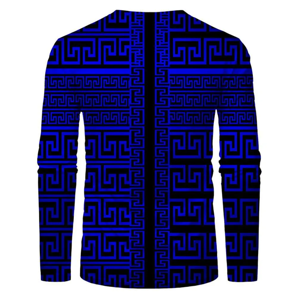 3D Graphic Printed Long Sleeve Shirts Geometric Art