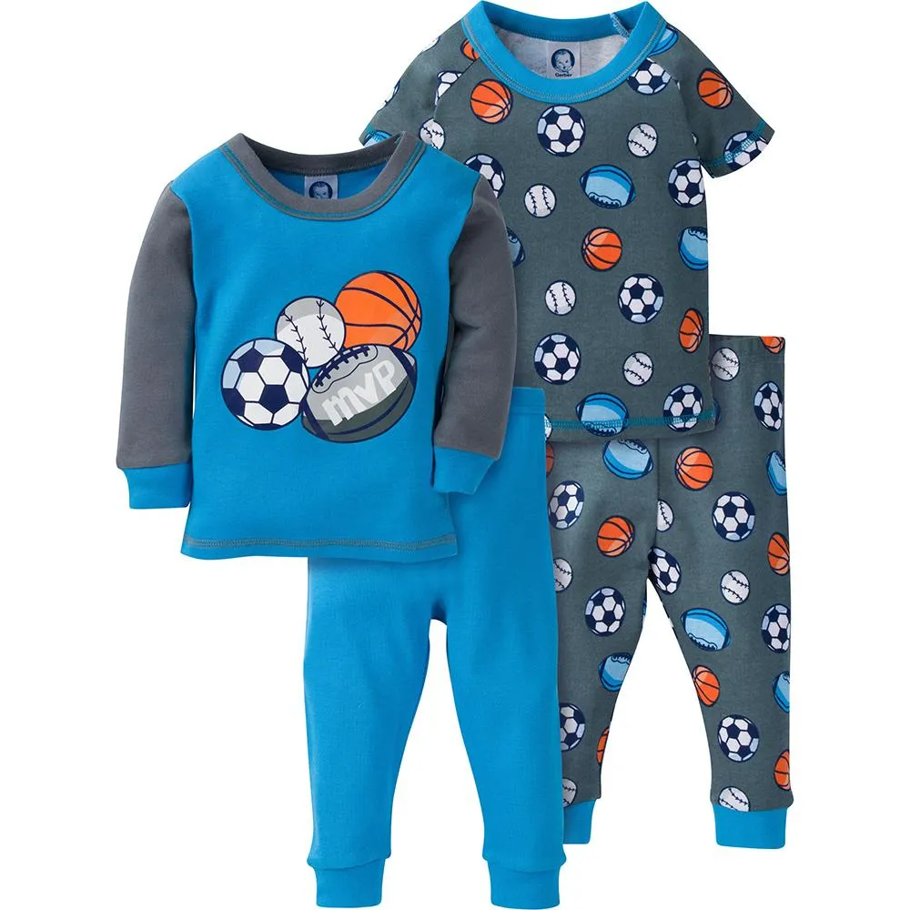 4PC Baby Sports Snug Fit PJs