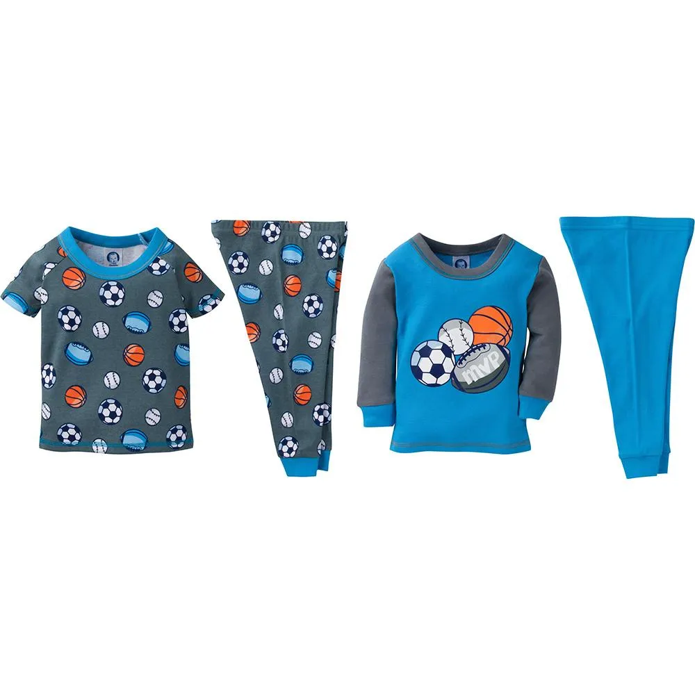 4PC Baby Sports Snug Fit PJs