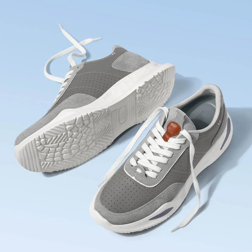 7 CM/2.76 Inches CMR CHAMARIPA Men's Elevator Sneakers - Gray Suede Height Increasing Shoes