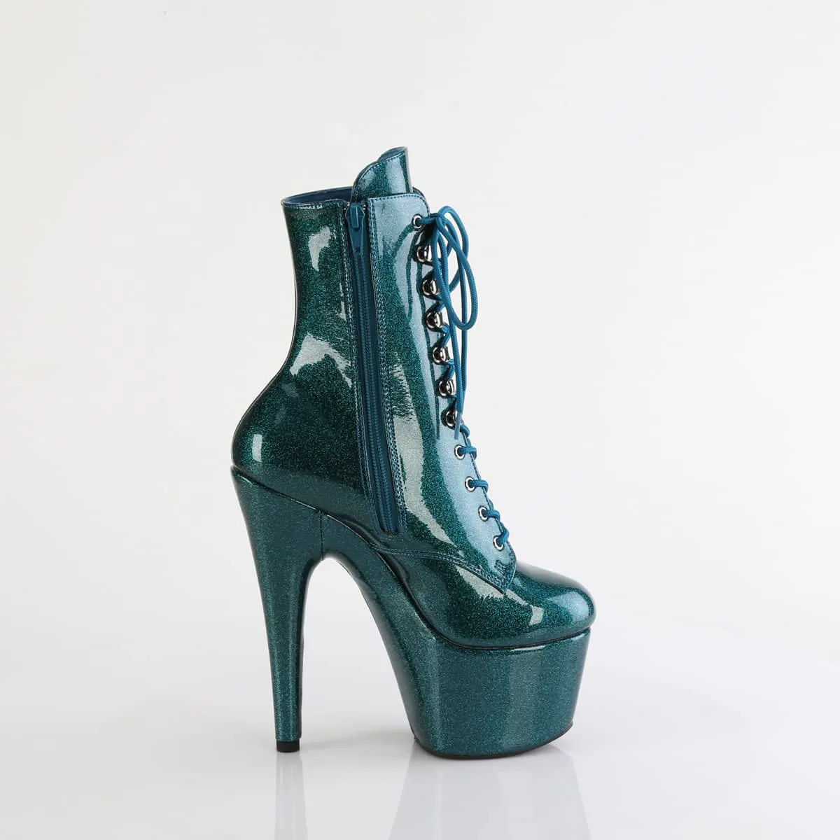 ADORE-1020GP Teal Glitter Calf High Boots