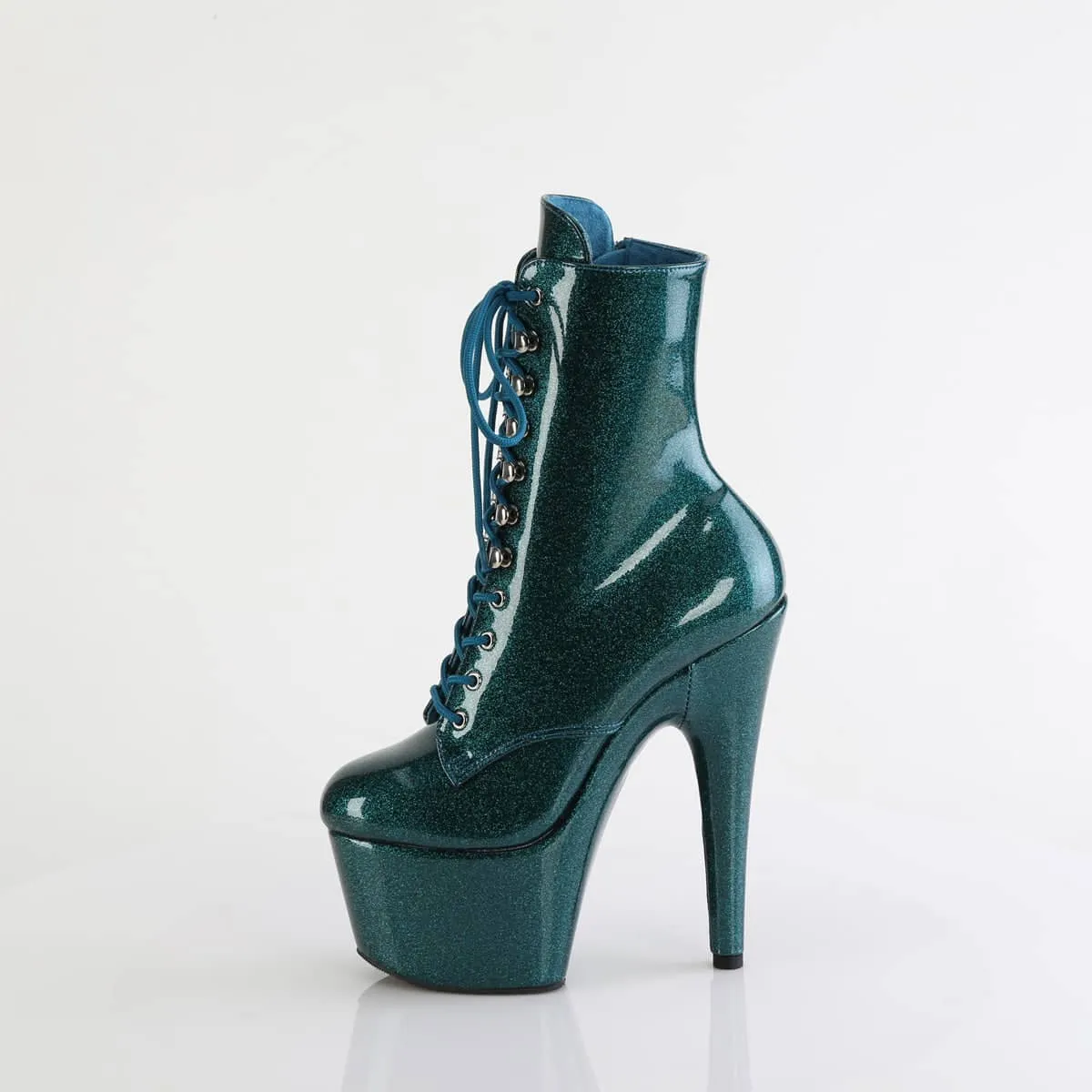 ADORE-1020GP Teal Glitter Calf High Boots