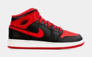 Air Jordan 1 Retro Mid Alternate Bred Grade School Lifestyle Shoes (Black/Red) Free Shipping