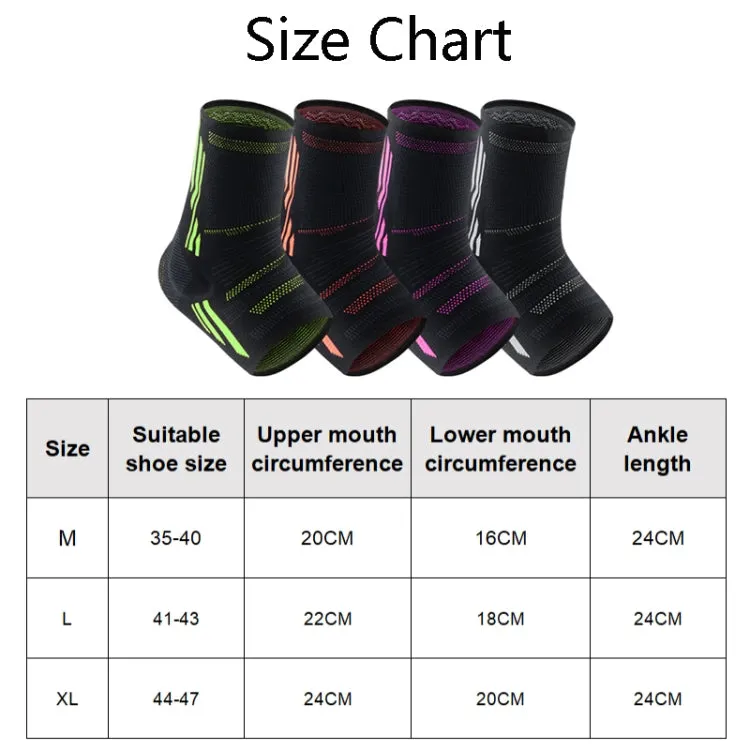 Anti-Sprain Silicone Ankle Support Basketball Football Hiking Fitness Sports Protective Gear, Size: M (Black Green)