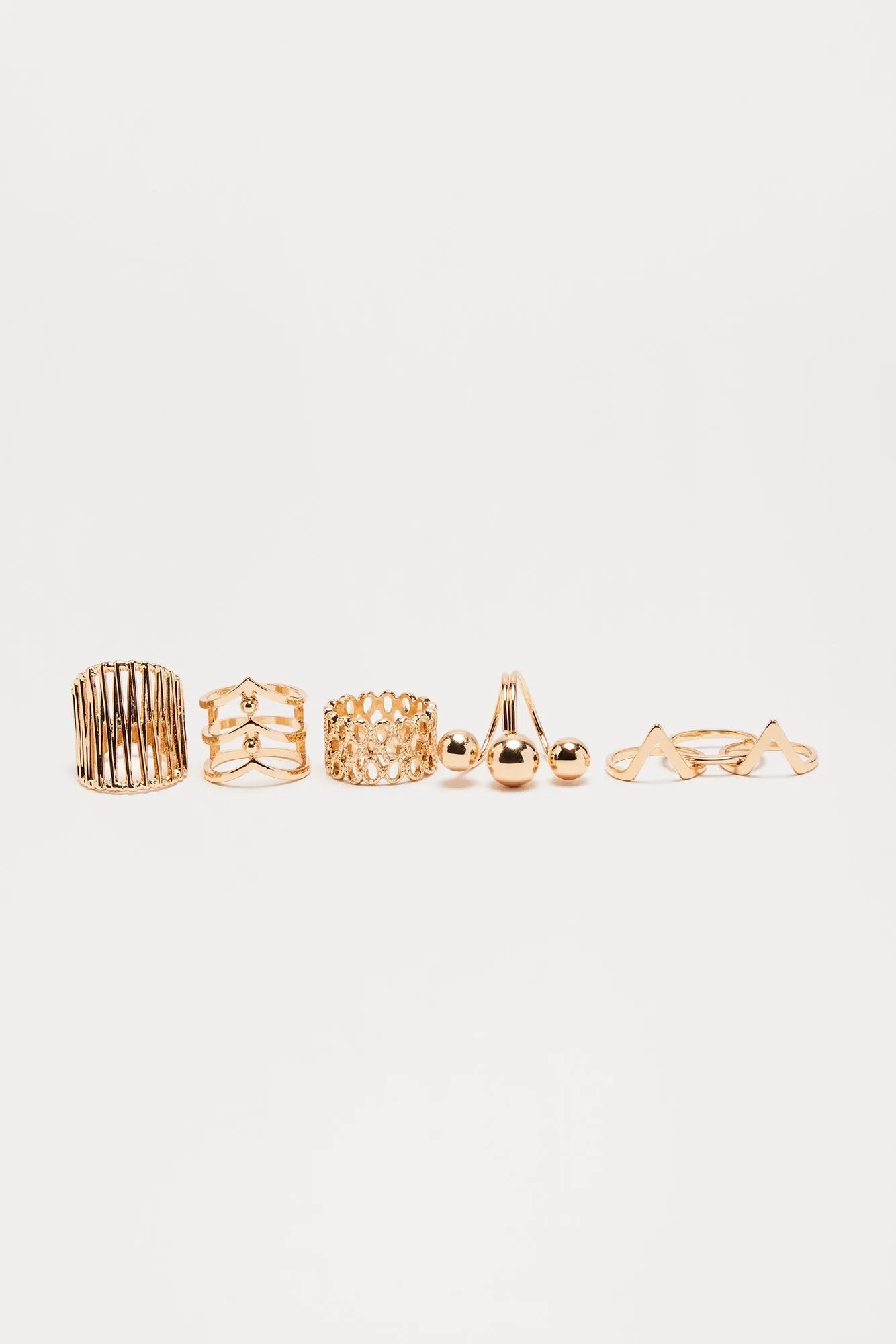 Anything But Ordinary 7 Piece Ring Set - Gold