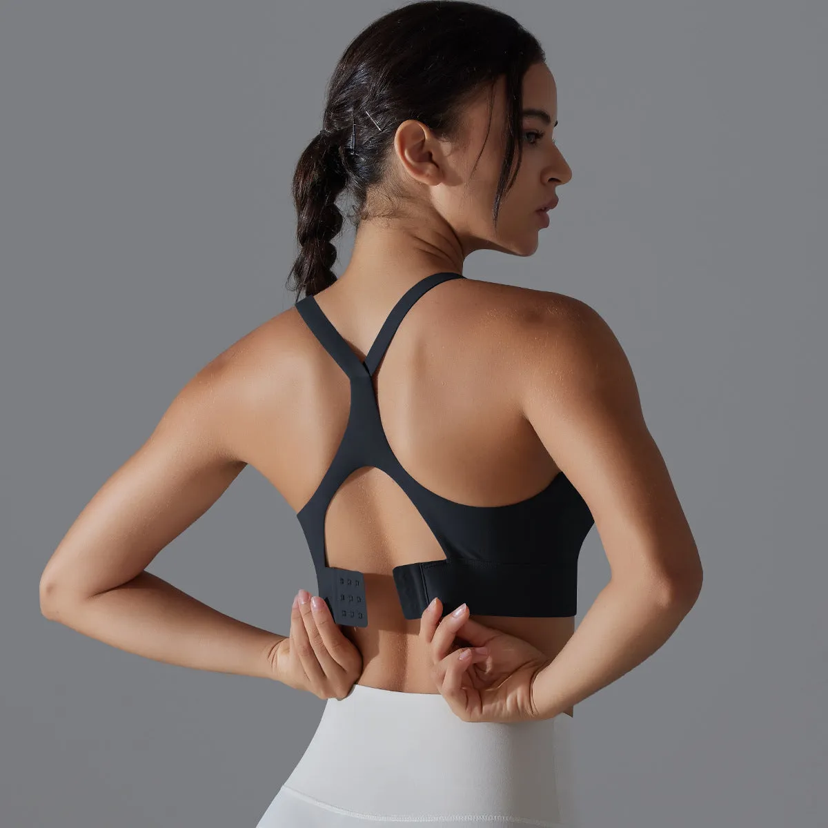 Backless Yoga Vest Shock-Absorbing Buckle Sports Cross Beauty Back Fitness Bra