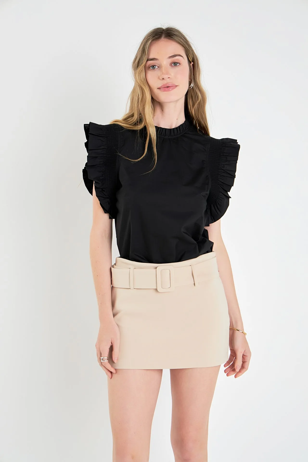 Belted Low Waist Skort