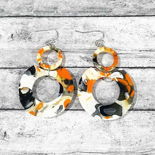 Black & Orange Cincinnati Bengals Spirit Earrings (GOLD OR SILVER)