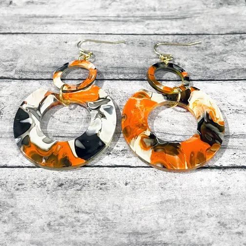 Black & Orange Cincinnati Bengals Spirit Earrings (GOLD OR SILVER)