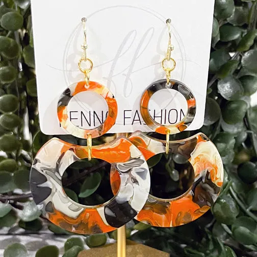 Black & Orange Cincinnati Bengals Spirit Earrings (GOLD OR SILVER)