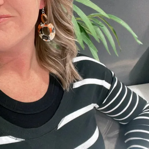 Black & Orange Cincinnati Bengals Spirit Earrings (GOLD OR SILVER)