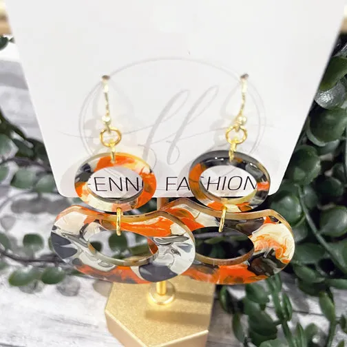 Black & Orange Cincinnati Bengals Spirit Earrings (GOLD OR SILVER)