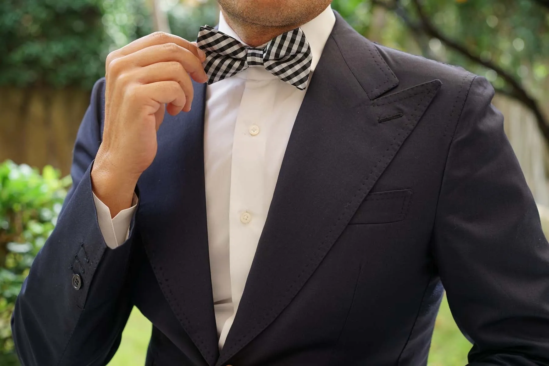 Black Gingham Bow Tie