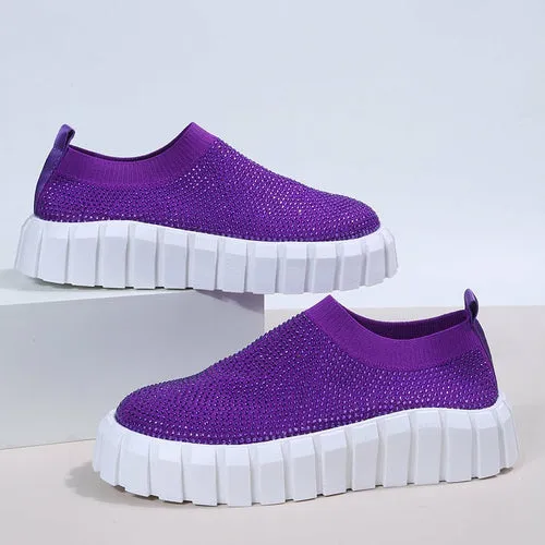 Bling Bling Female Mesh Platform Vulcanized Shoes