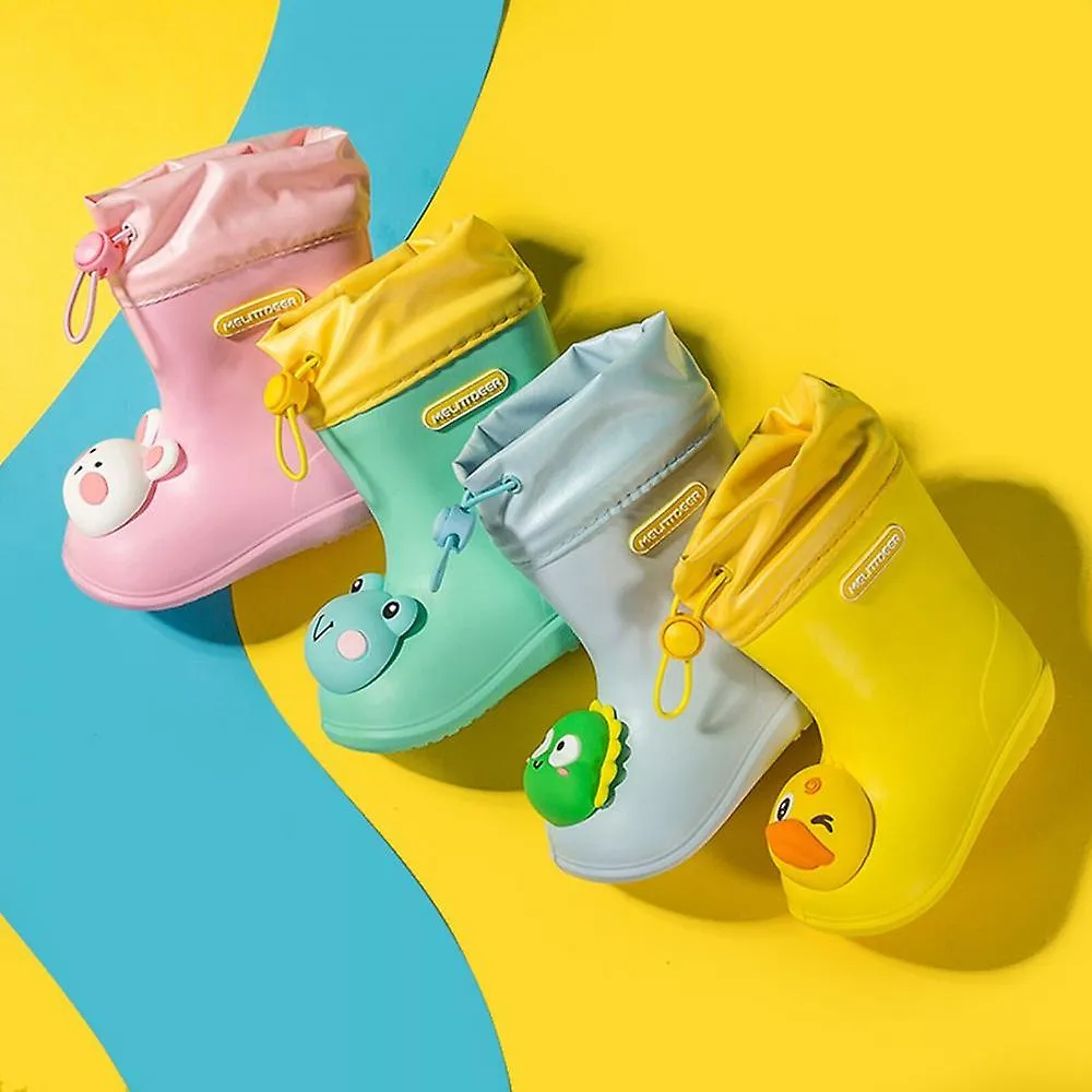 Blue 150Children's Cartoon Pvc Rubber Waterproof Rain Boots Fashion Classic Baby Water Shoes Rabbit Frog Dolls Boys Girls