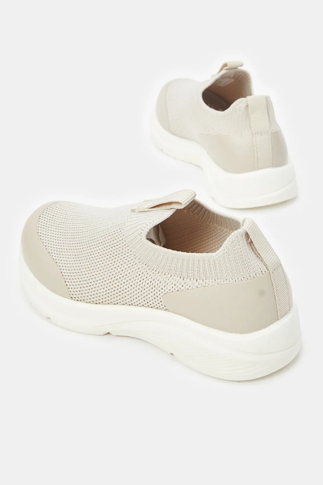 Boys Beige Slip On Chunky Sneaker