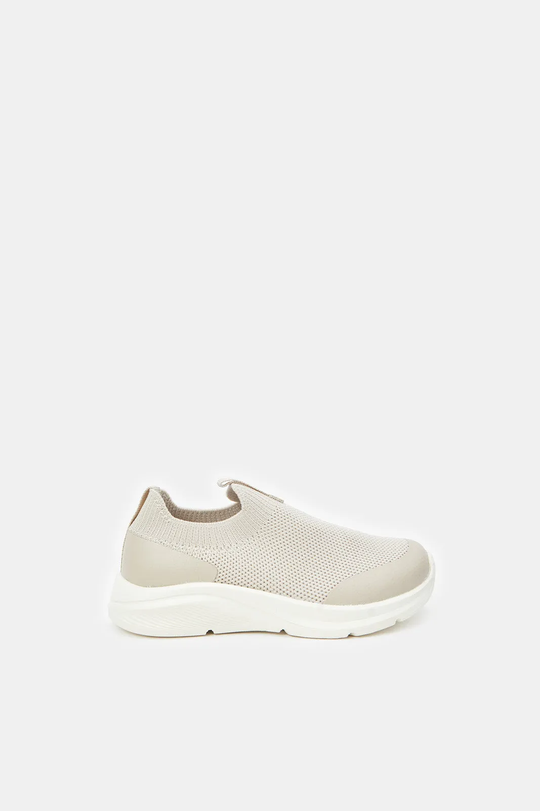 Boys Beige Slip On Chunky Sneaker