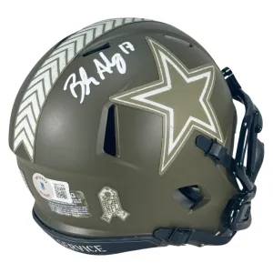 Brandon Aubrey Signed Dallas Cowboys Salute to Service Speed Mini Football Helmet (Beckett)