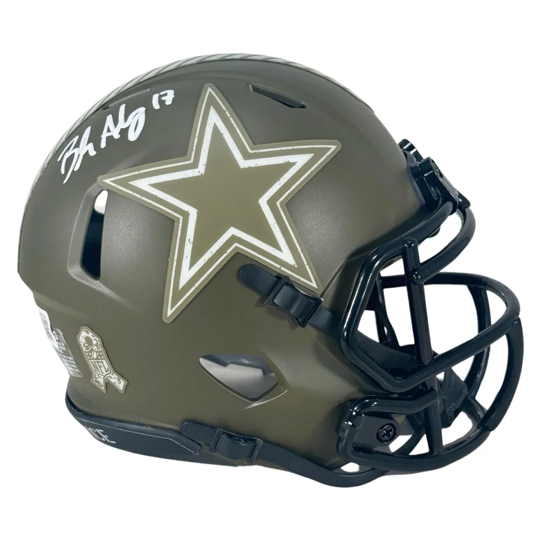 Brandon Aubrey Signed Dallas Cowboys Salute to Service Speed Mini Football Helmet (Beckett)