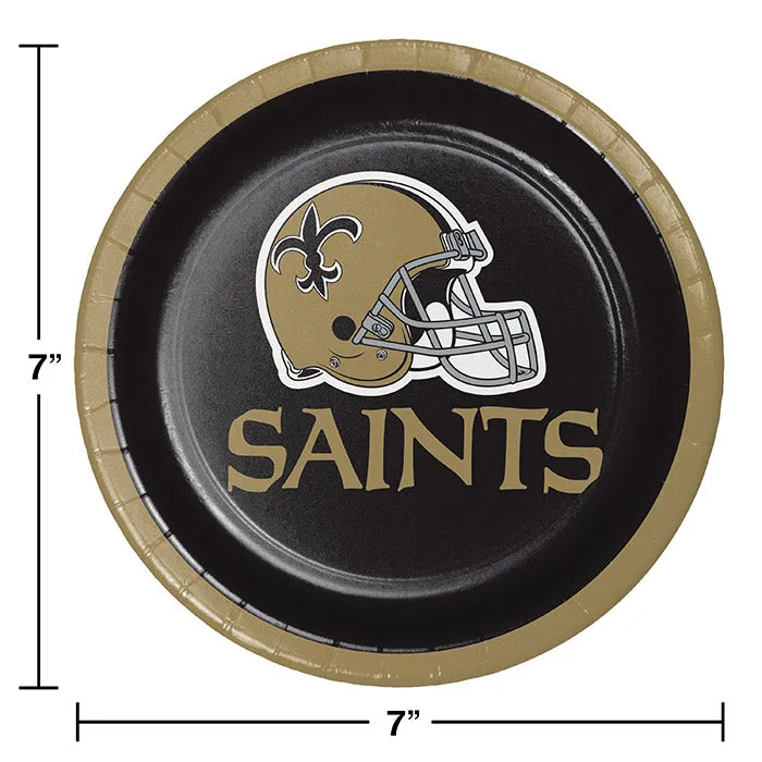 Bulk New Orleans Saints Paper Dessert Plates (96 per Case)