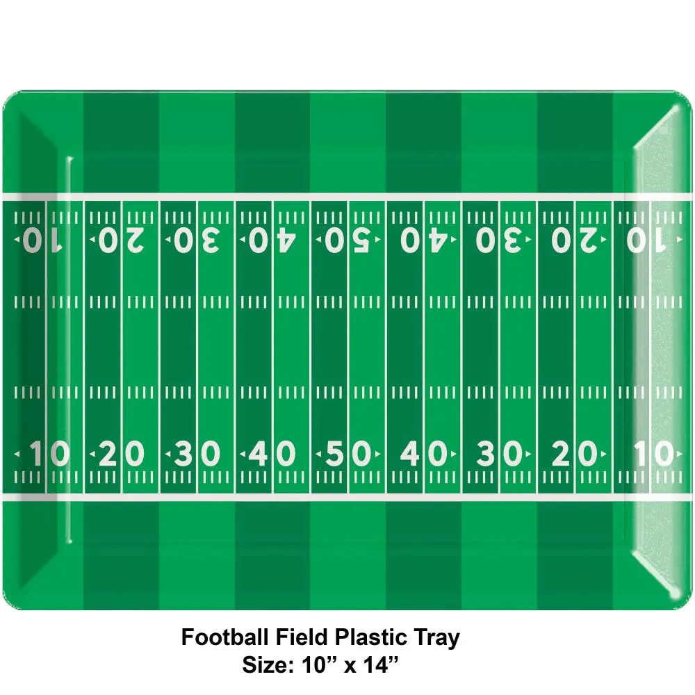 Bulk Tailgate Decor Plastic Tray, Football 10" x 14" (Case of 12)