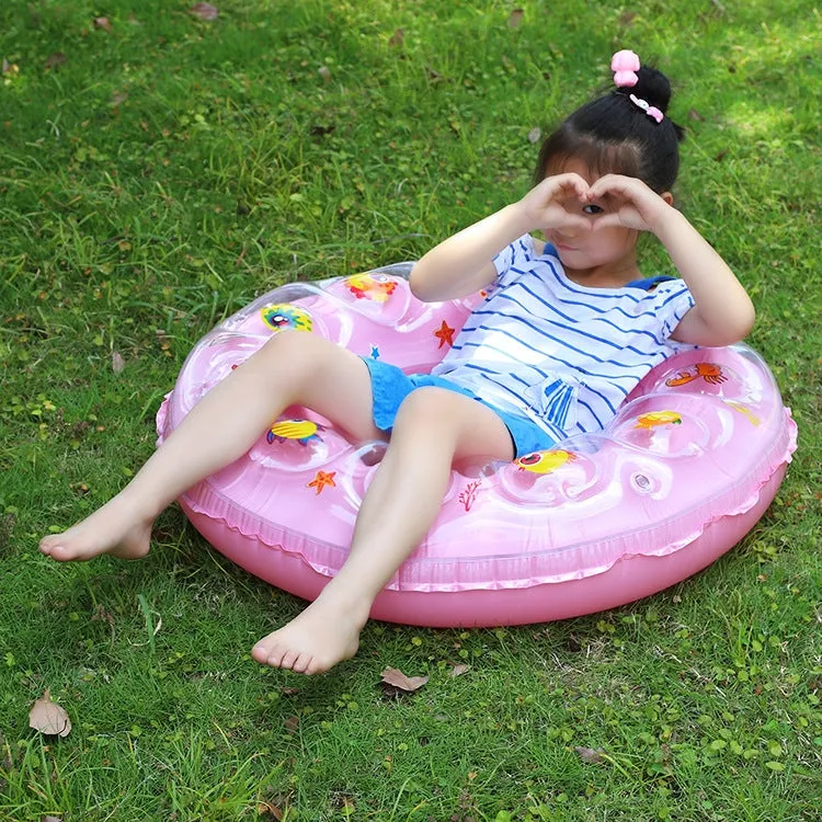 Cartoon Pattern Double Airbag Thickened Inflatable Swimming Ring Crystal Swimming Ring, Size:60 cm(Yellow)