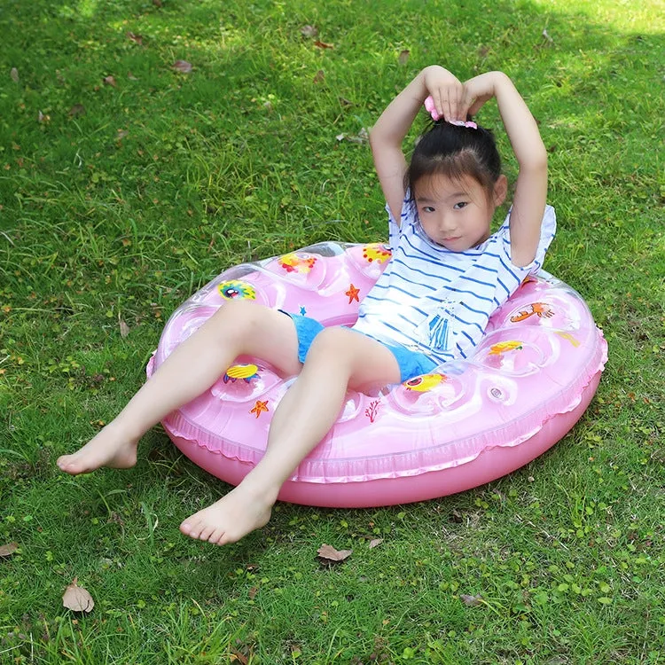 Cartoon Pattern Double Airbag Thickened Inflatable Swimming Ring Crystal Swimming Ring, Size:60 cm(Yellow)