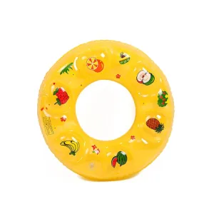 Cartoon Pattern Double Airbag Thickened Inflatable Swimming Ring Crystal Swimming Ring, Size:60 cm(Yellow)