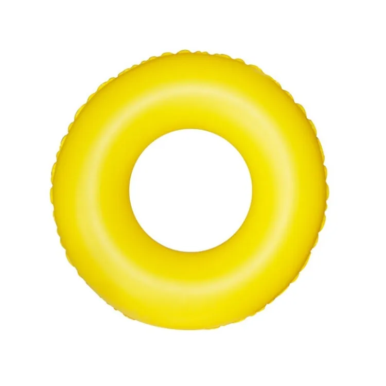 Cartoon Pattern Double Airbag Thickened Inflatable Swimming Ring Crystal Swimming Ring, Size:60 cm(Yellow)