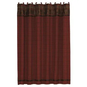 Cascade Lodge Red Plaid Shower Curtain