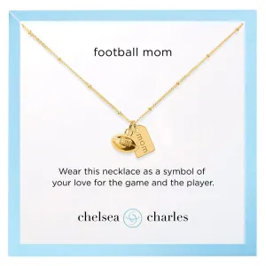 CC Sport Football Mom Gold Charm Necklace