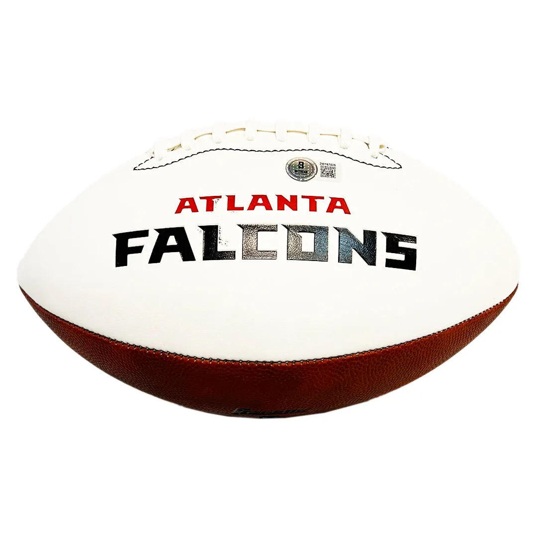 Charlie Woerner Signed Atlanta Falcons Official NFL Team Logo White Football (Beckett)