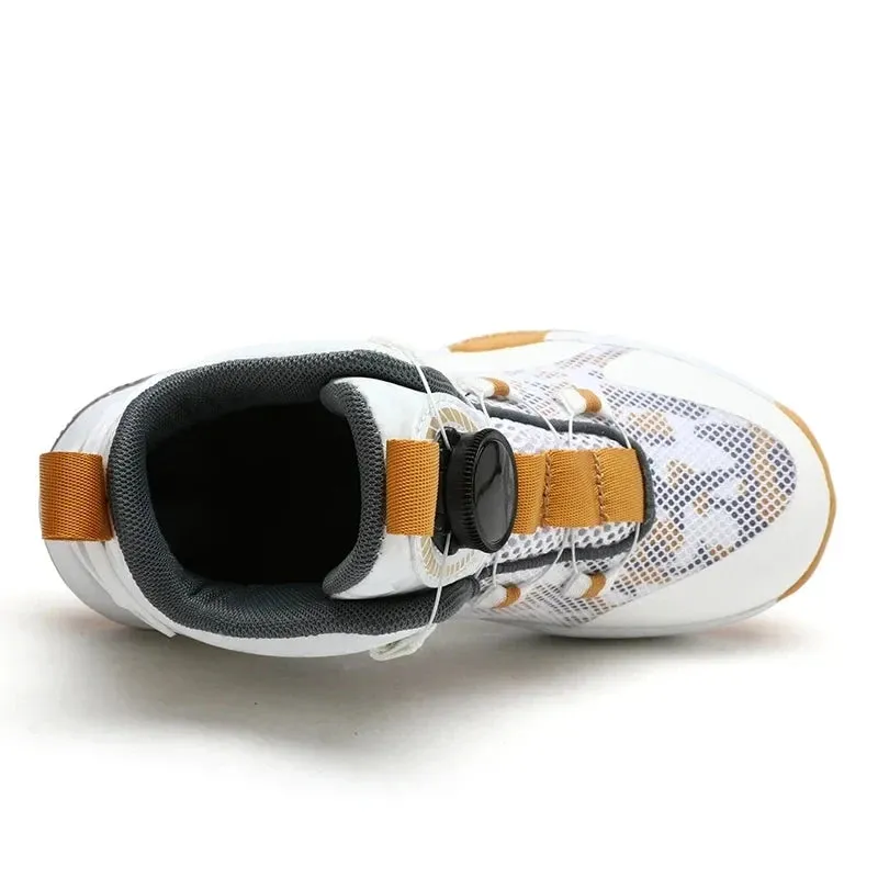 Children's Rotating Buckle Mesh Breathable Running Shoes