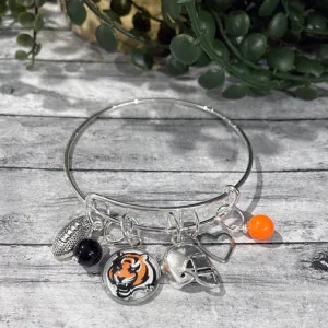 Cincinnati Bengals Silver Charm Bracelet