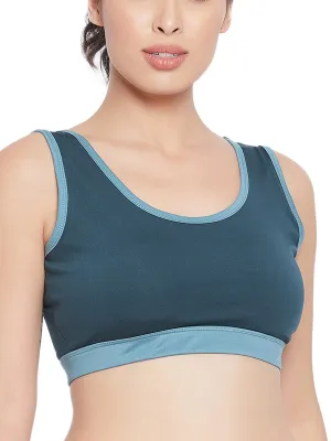 Clovia Women's Medium Impact Padded Wirefree Sports Bra (BR2321P36_Teal_L)