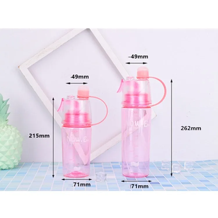 Creative Spray Water Bottle Sports Bottle Portable With Lid Summer Hydration Beauty Plastic Cup, Size:600 ML(Black)