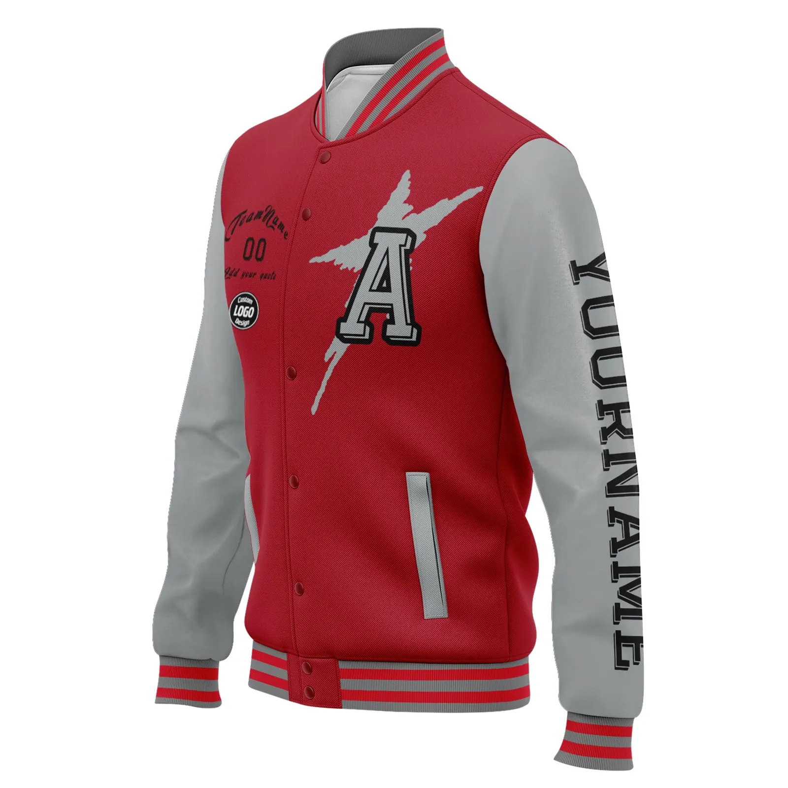 Custom Red Gray Black Atlanta Jacket and Sports Shoes Combo Offer Personalized Combo ZH-D020294-3