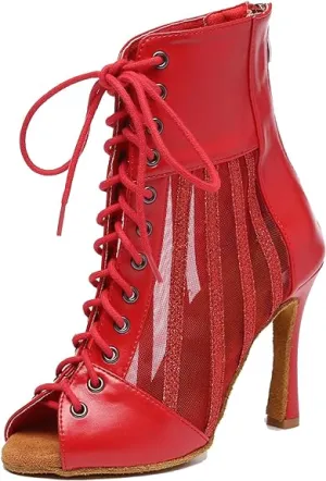 Dance Boots Red Sexy Salsa Bachata Heels Dancer Boots