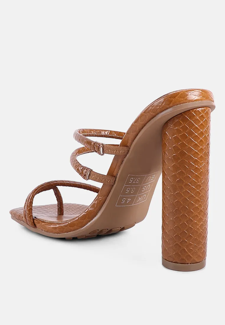 Dandelion High Block Heeled Croc Sandals